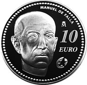 10 Euros - Juan Carlos I Manuel de Falla reverse image