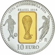 10 Euros FIFA World Cup 2014, Spain, 2014 reverse image