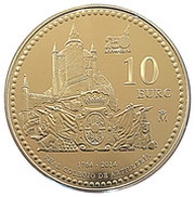 10 Euros Royal School of Artillery, Spain, 2014 reverse image