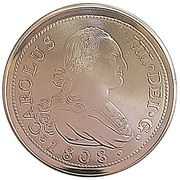 10 Euros 8 Reales of Carlos IV, Spain, 2017 reverse image