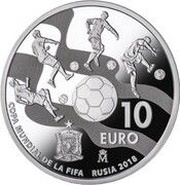 10 Euros - Felipe VI 2018 FIFA World Cup, Russia, Spain, 2017 reverse image