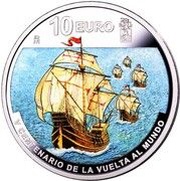10 Euros Magellan-Elcano Expedition - Departure, Spain, 2019 reverse image