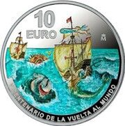 10 Euros Magellan-Elcano Expedition - Strait of Magellan, Spain, 2020 reverse image