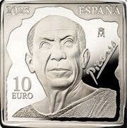 10 Euros Picasso's "Arlequín (Leónide)" obverse image