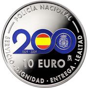 10 Euros - Felipe VI National Police, Spain, 2024 reverse image