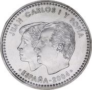 12 Euros - Juan Carlos I Prince Felipe Royal Wedding obverse image