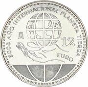 12 Euros - Juan Carlos I International Year of Planet Earth, Spain, 2008 reverse image
