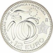 12 Euros - Juan Carlos I Eurozone, Spain, 2009 reverse image
