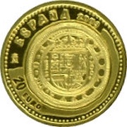 20 Euros 100 Escudos “Centén” of Felipe III obverse image