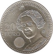 20 Euros - Juan Carlos I International Women's Day, Spain, 2011 reverse image