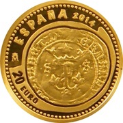 20 Euros ½ Excelente of Catholic Monarchs obverse image