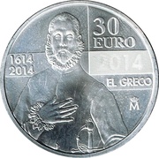 30 Euros - Juan Carlos I El Greco, Spain, 2014 reverse image