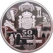 50 Euros - Juan Carlos I Euro Introduction, Spain, 2003 reverse image