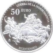 50 Euros Independence War, Spain, 2008 reverse image
