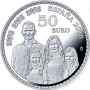 50 Euros - Felipe VI 50th Birth anniversary obverse image