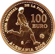 100 Euros - Juan Carlos I 2006 FIFA World Cup, Spain, 2003 reverse image