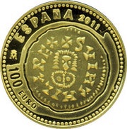100 Euros Visigothic Tremissis of Suintila obverse image