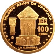 100 Euros - Juan Carlos I Granada, Spain, 2013 reverse image