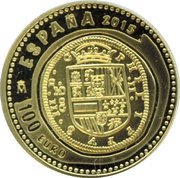 100 Euros 2 Escudos of Felipe III obverse image