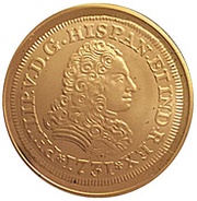 100 Euros 2 Escudos “Doblón” of Felipe V, Spain, 2017 reverse image