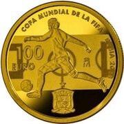 100 Euros - Felipe VI 2018 FIFA World Cup, Russia, Spain, 2018 reverse image
