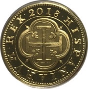 100 Euros 2 Escudos of Felipe III minted in 1607, Spain, 2018 reverse image