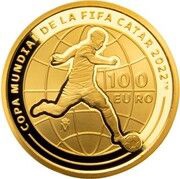 100 Euros - Felipe VI FIFA World Cup Qatar 2022, Spain, 2021 reverse image