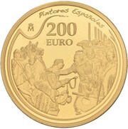200 Euros Diego Velázquez, Spain, 2008 reverse image