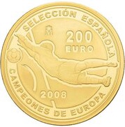 200 Euros - Juan Carlos I Soccer European Champions, Spain, 2008 reverse image