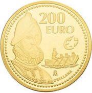 200 Euros - Juan Carlos I Francisco de Orellana, Spain, 2011 reverse image