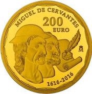 200 Euros - Felipe VI Miguel de Cervantes, Spain, 2016 reverse image