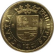 200 Euros 4 Escudos of Felipe II minted in 1588 obverse image