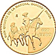 400 Euros Don Quixote of La Mancha, Spain, 2005 reverse image