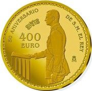 400 Euros - Felipe VI 50th Birth anniversary, Spain, 2018 reverse image