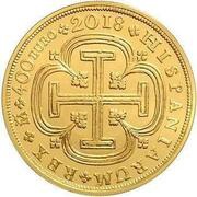 400 Euros 8 Escudos of Felipe V minted in 1719, Spain, 2018 reverse image
