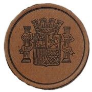 2 Centimos numeral ; dark brown, Spain, 1938 reverse image
