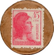 45 Centimos Allegory red obverse image