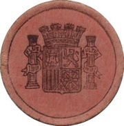 45 Centimos Allegory red, Spain, 1938 reverse image