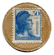 50 Centimos Allegory bleue obverse image