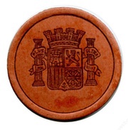 50 Centimos Allegory bleue, Spain, 1938 reverse image