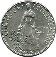 2 Pesetas Asturias and León obverse image