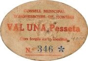 1 Peseta Aigüesbones de Montbui obverse image