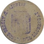 10 Céntimos Aigüestoses del Llobregat, Spain, 1937 reverse image