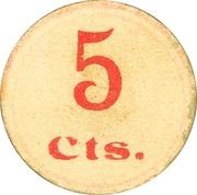 5 Céntimos Calella, Spain, 1937 reverse image