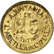 25 Centimos Ametlla del Vallès obverse image