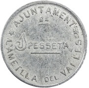 1 Peseta Ametlla del Vallès obverse image