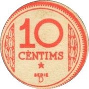 10 Céntimos Manresa, Spain, 1937 reverse image