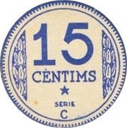 15 Céntimos Manresa, Spain, 1937 reverse image