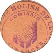 5 Céntimos Molins de Llobregat, Spain, 1937 reverse image