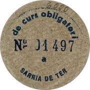 5 Céntimos Sarrià de Ter, Spain,  reverse image